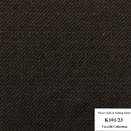 K101/23 Vercelli CVM - Vải Suit 95% Wool - Nâu Đen Trơn